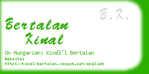 bertalan kinal business card